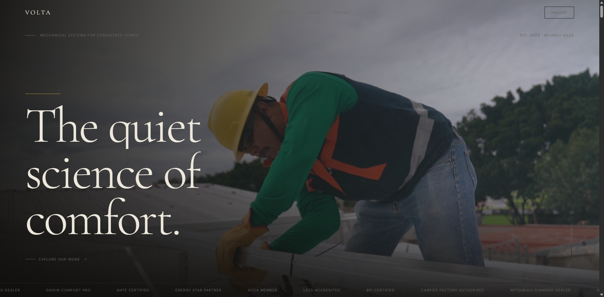Mock HVAC website screenshot