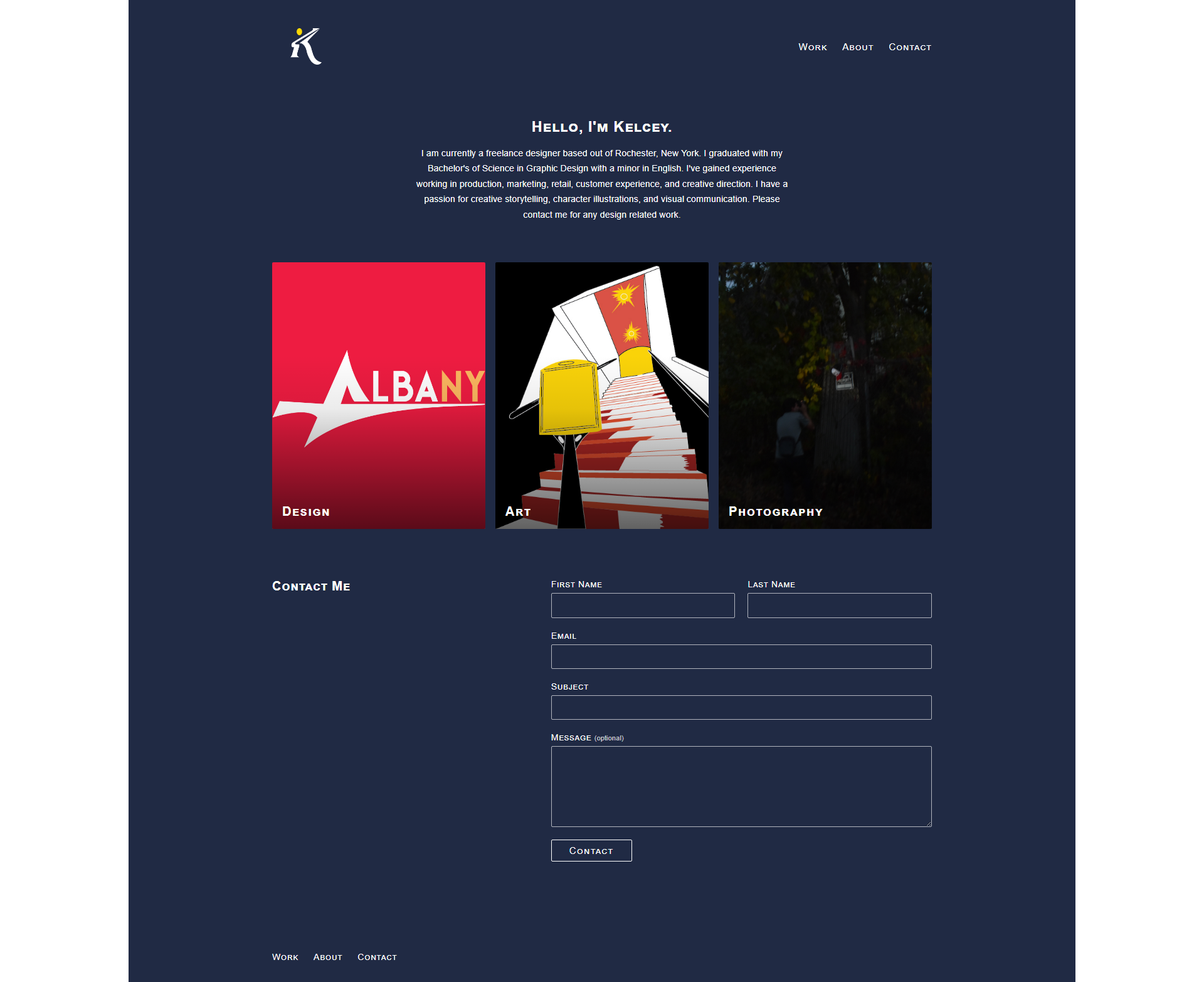 KJ freelancing page website screenshot